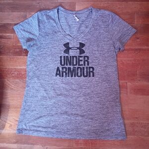 Under Armour Women's Heathered Gray Logo Tee